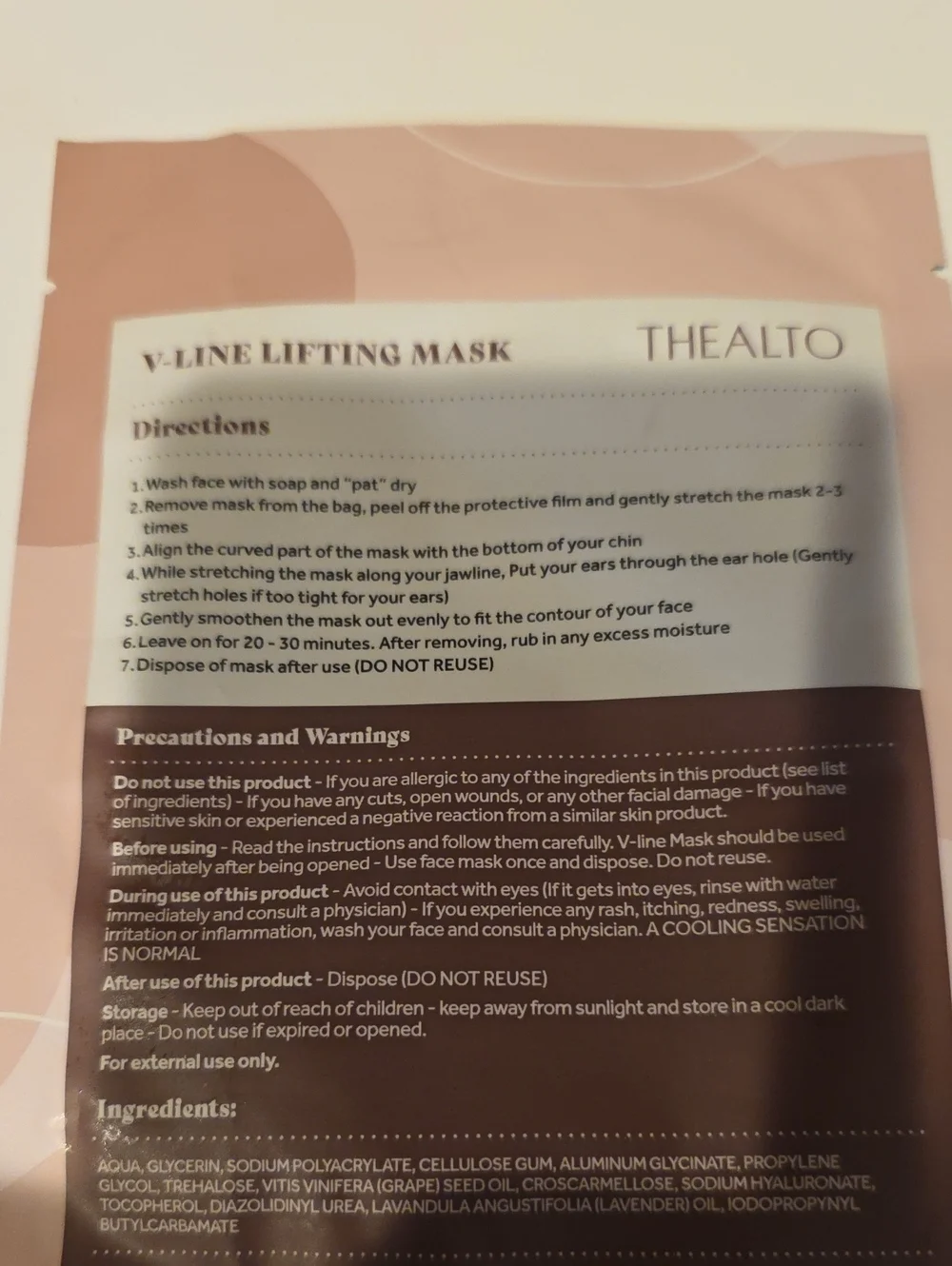 V-Line Lifting Mask - Pink (1 Count)
